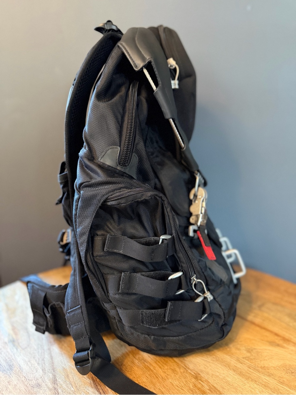 Oakley Black Tactical Backpack with Silver Hardware - Picture 4 of 14